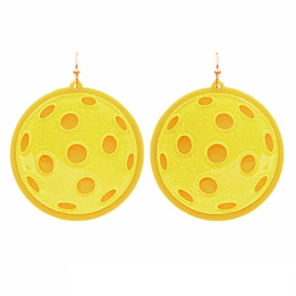 Pickleball Acrylic Earrings - Picture 1 of 3